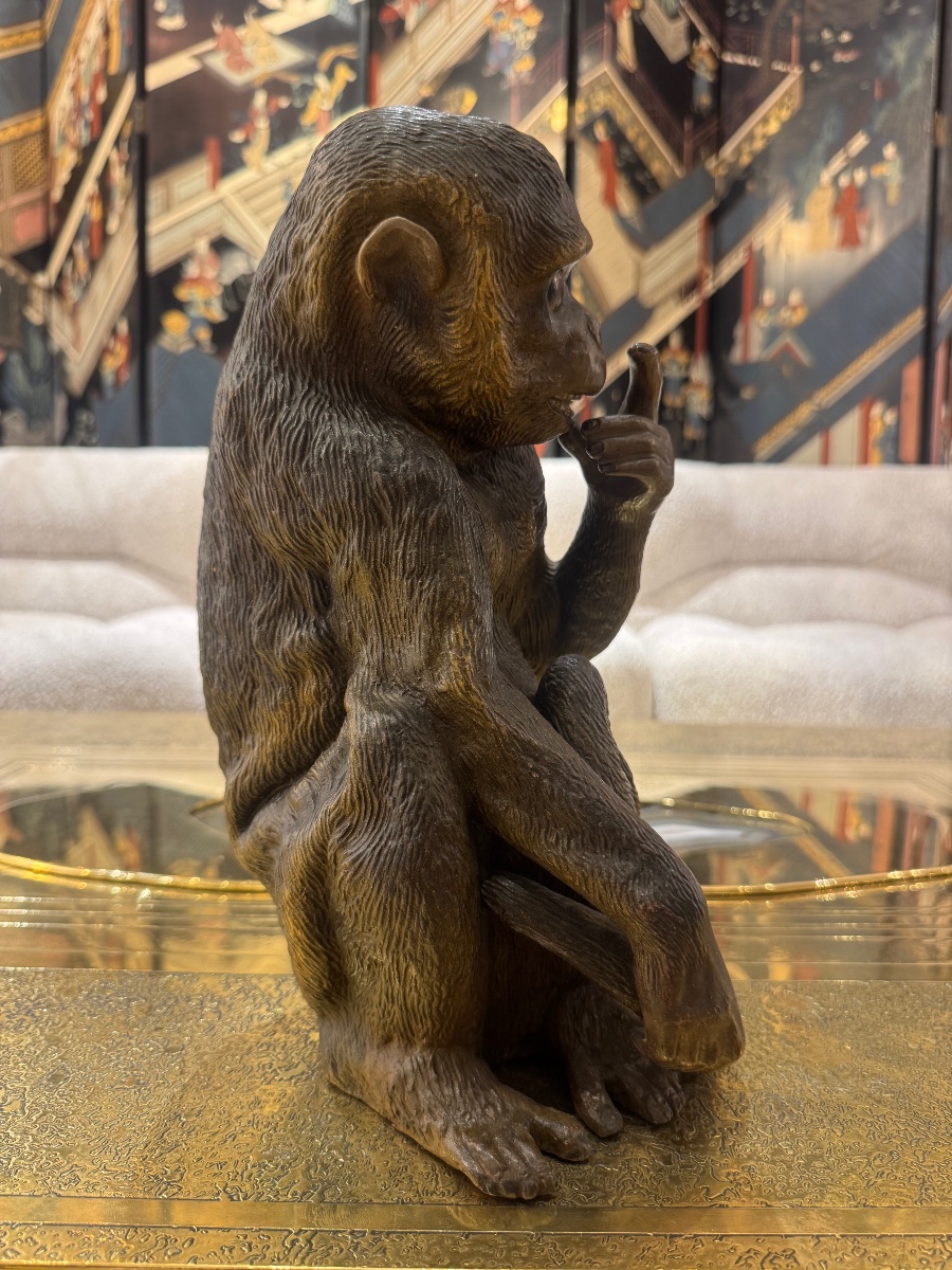 Singe en céramique travail Autrichien de la fin du XIX ème siècle -photo-2