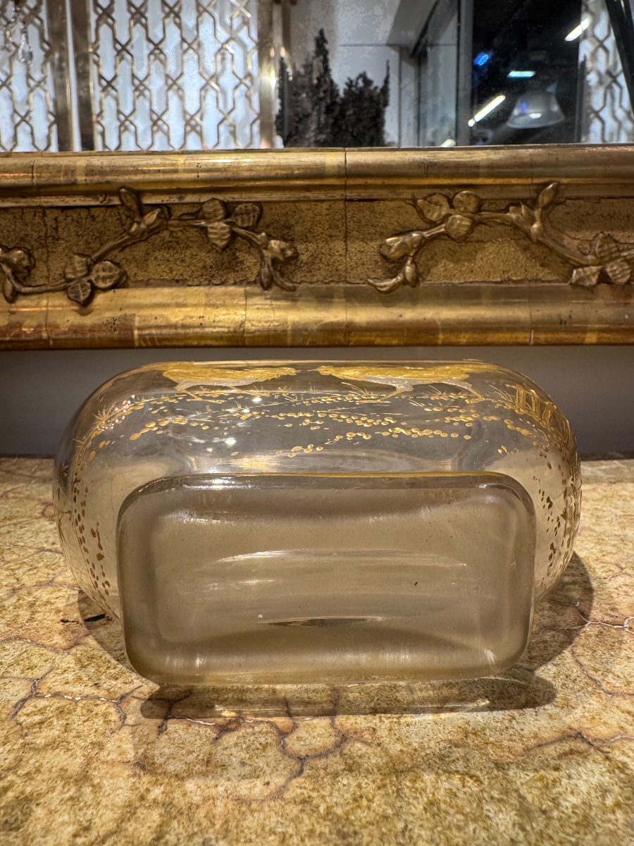 Vase de baccarat en Cristal et émaille doré du XIX ème siècle -photo-3