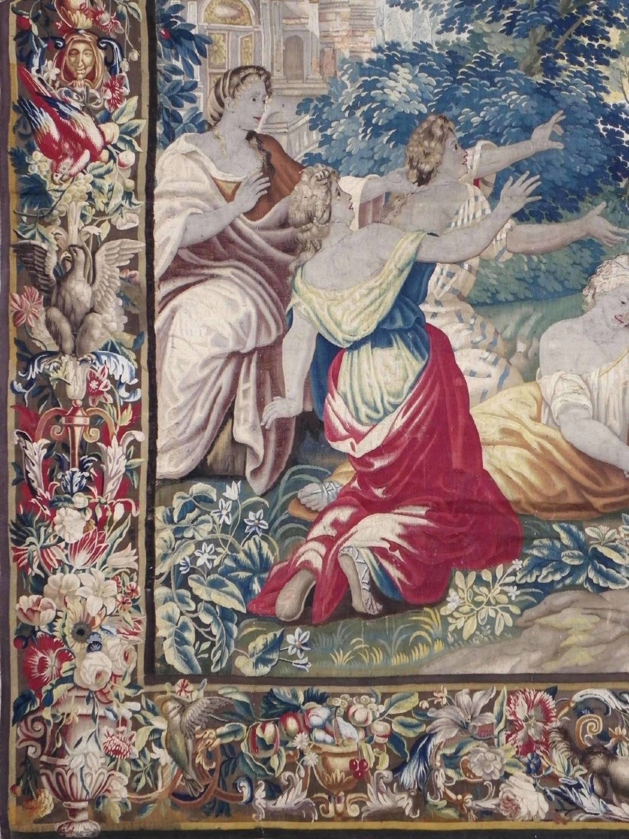 Tapisserie de Bruxelles du XVII ème siècle “Les amours des dieux, Apollon”  416 cm x 337 cm-photo-3