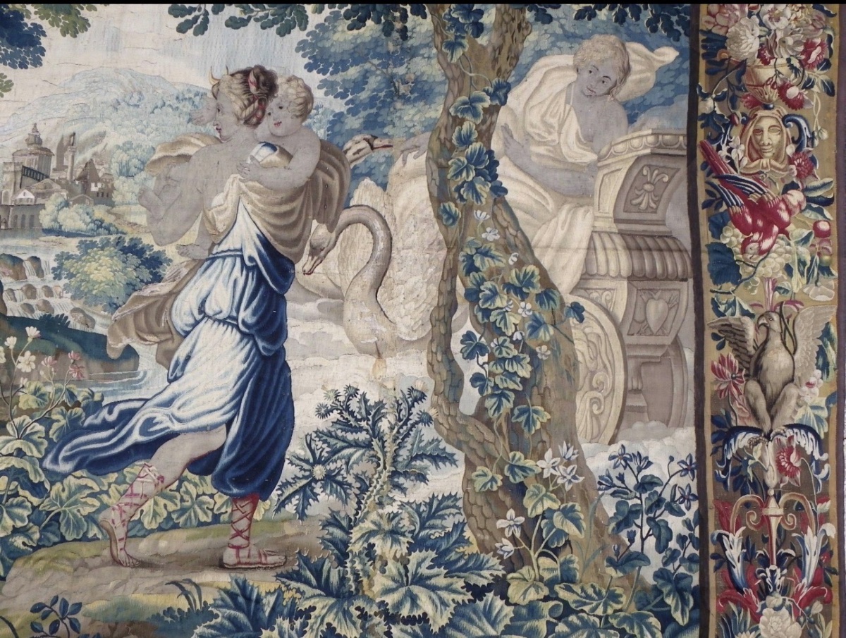 Tapisserie de Bruxelles du XVII ème siècle “Les amours des dieux, Apollon”  416 cm x 337 cm-photo-2