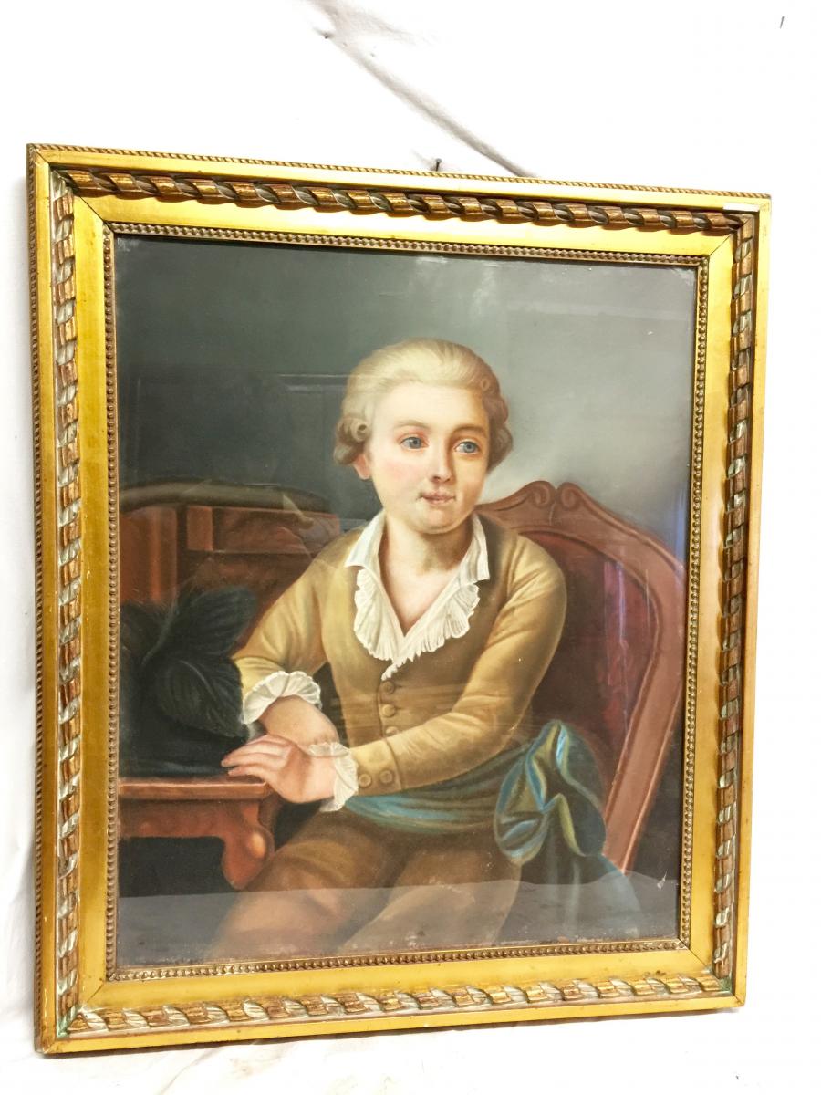 Portrait Of The 19th Century Pastel Of A Young Man-photo-2