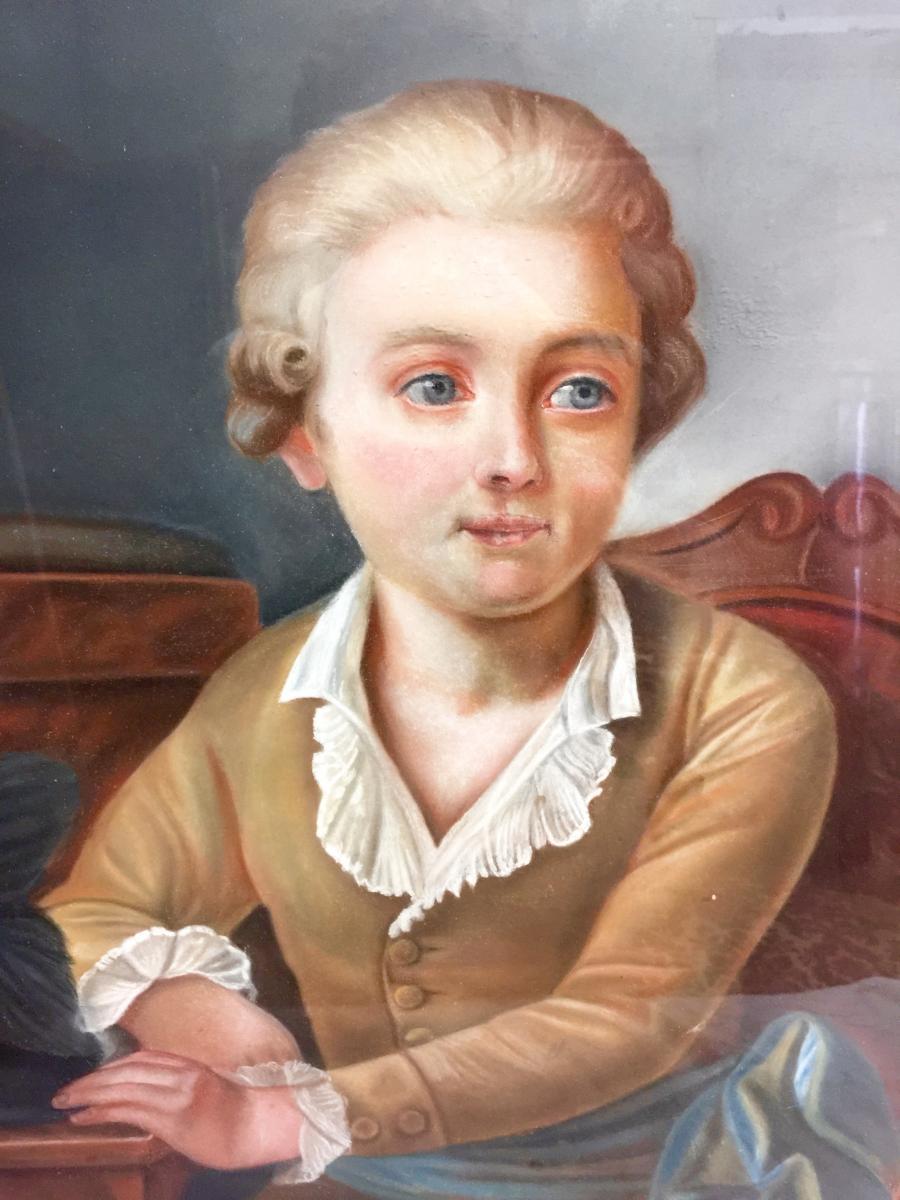 Portrait Of The 19th Century Pastel Of A Young Man-photo-3