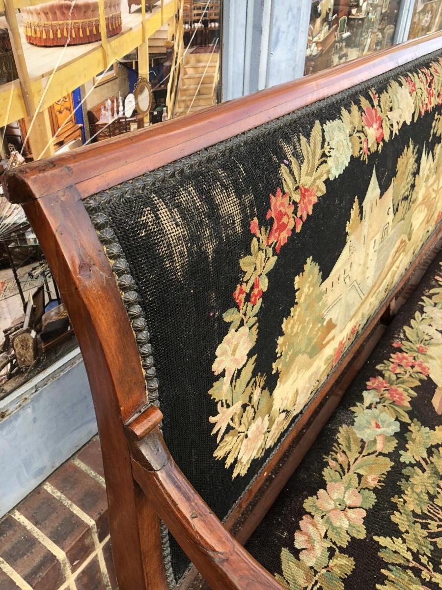 Sofa Restoration Period In Walnut Tapestry In Point-photo-6