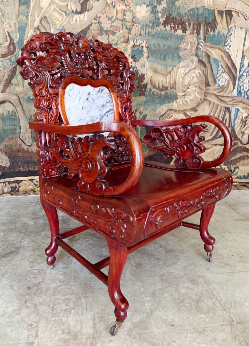 Pair Of Chinese Armchairs From The End Of XIX Century-photo-1
