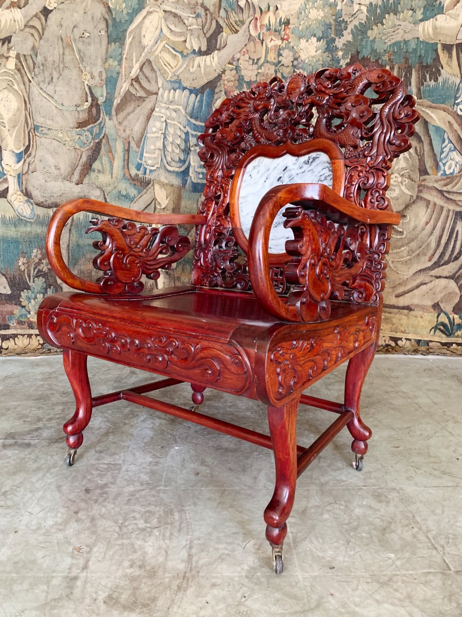 Pair Of Chinese Armchairs From The End Of XIX Century-photo-2