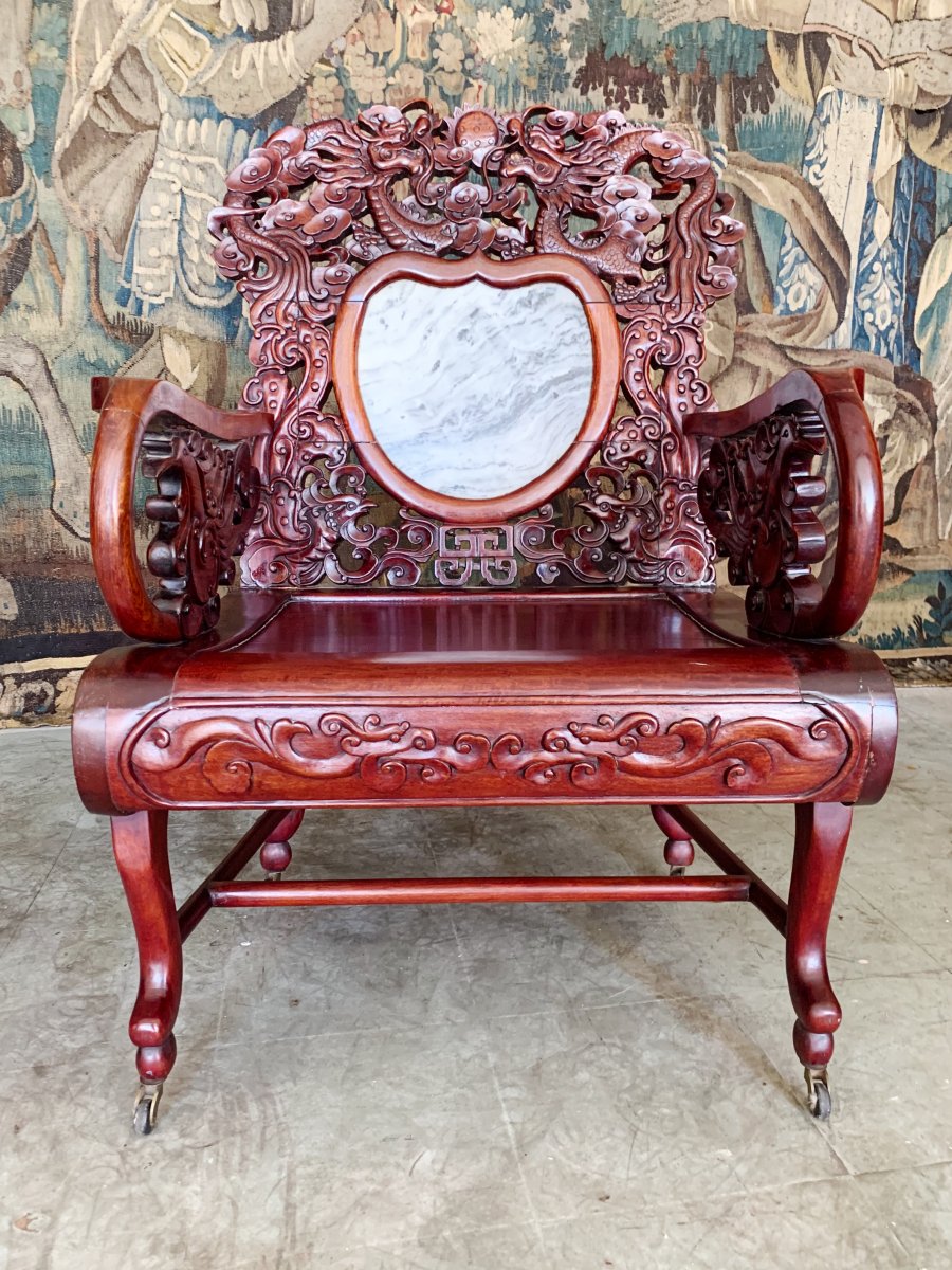 Pair Of Chinese Armchairs From The End Of XIX Century-photo-4