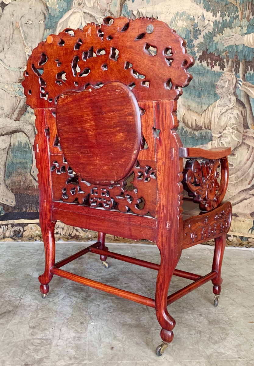 Pair Of Chinese Armchairs From The End Of XIX Century-photo-7