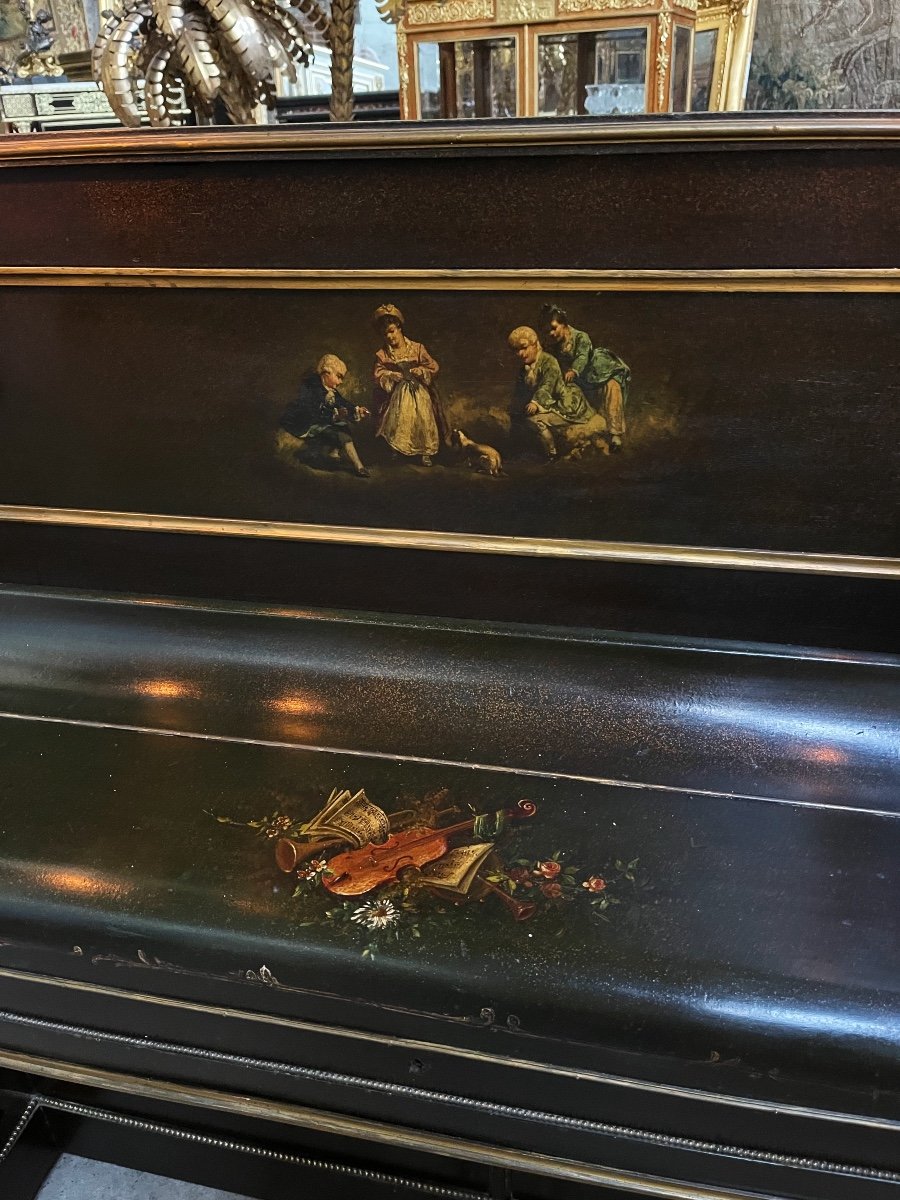 Piano En Vernis Martin Et Bronzes Dorés D’epoque Napoléon III, Aubert à Paris-photo-5