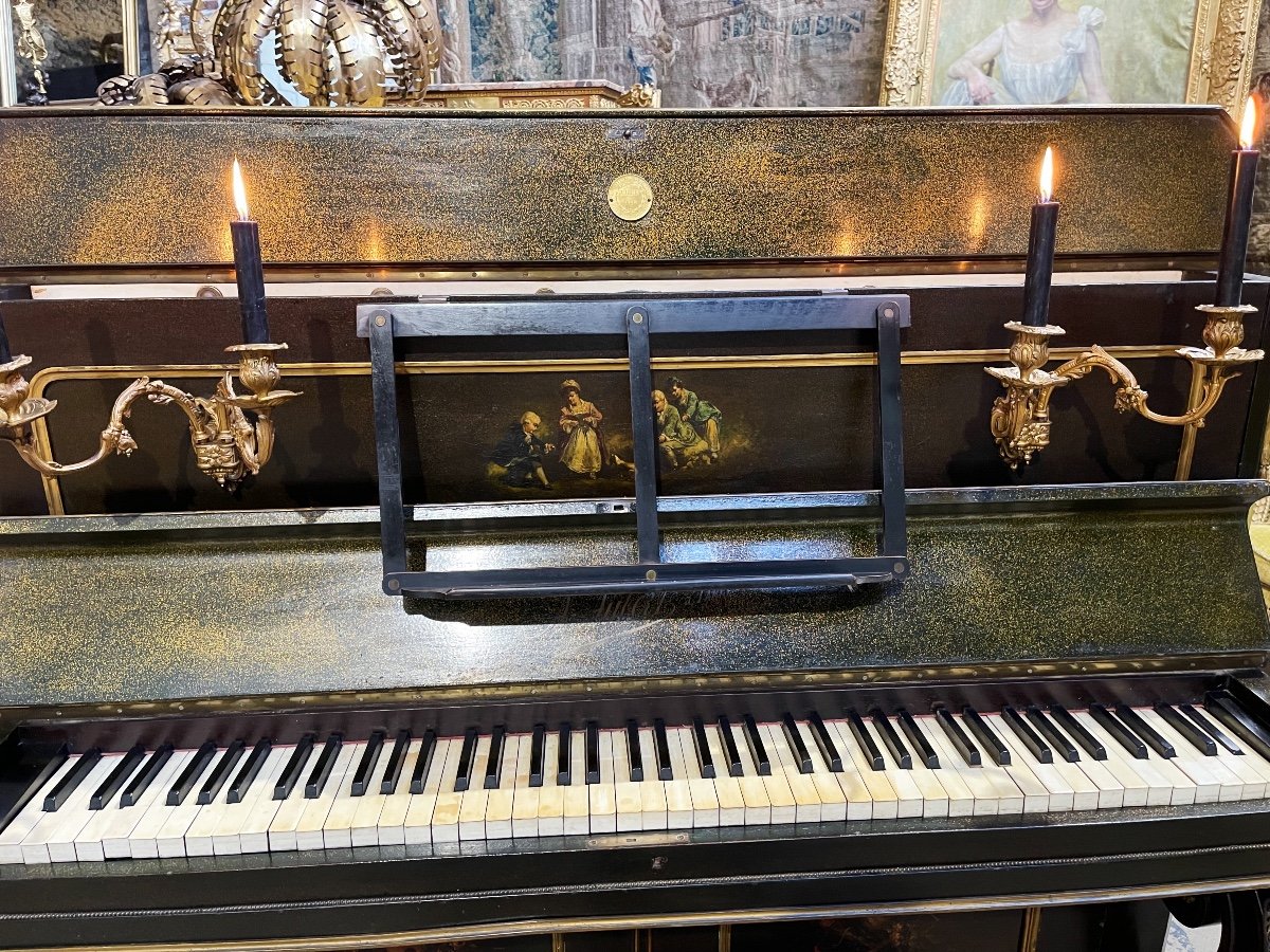 Piano En Vernis Martin Et Bronzes Dorés D’epoque Napoléon III, Aubert à Paris-photo-7