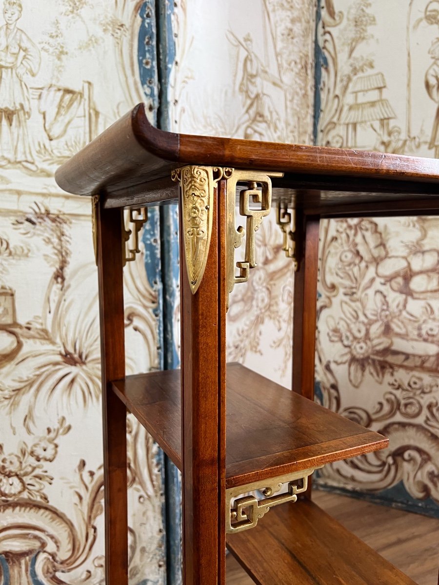 Japanese Bolster Signed From The Crystal Staircase, Japanese Lacquer Tray 19th Century-photo-6