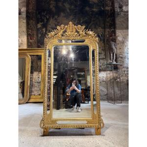 Miroir De Cheminée Aux Putti En Bois Doré D’époque Napoléon III