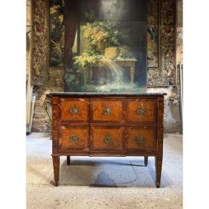 Commode alsacienne d’époque Louis XVI en marqueterie XVIII ème siècle
