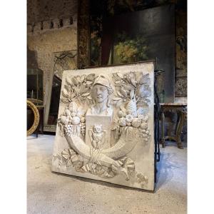19th-century Bas-relief Depicting A Monumental Cornucopia