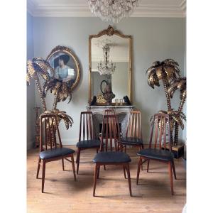 Set Of 6 "eva" Dining Chairs By Niels Koefoed, Danish, Made Of Rosewood