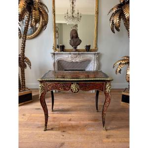 Boulle-style Marquetry Desk Signed By Thomas Willson, 19th Century