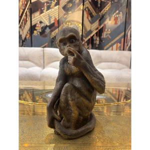 Singe en céramique travail Autrichien de la fin du XIX ème siècle