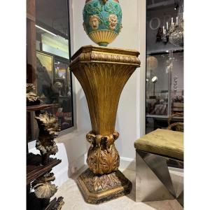 Colonne en bois doré Italie XIX ème siècle