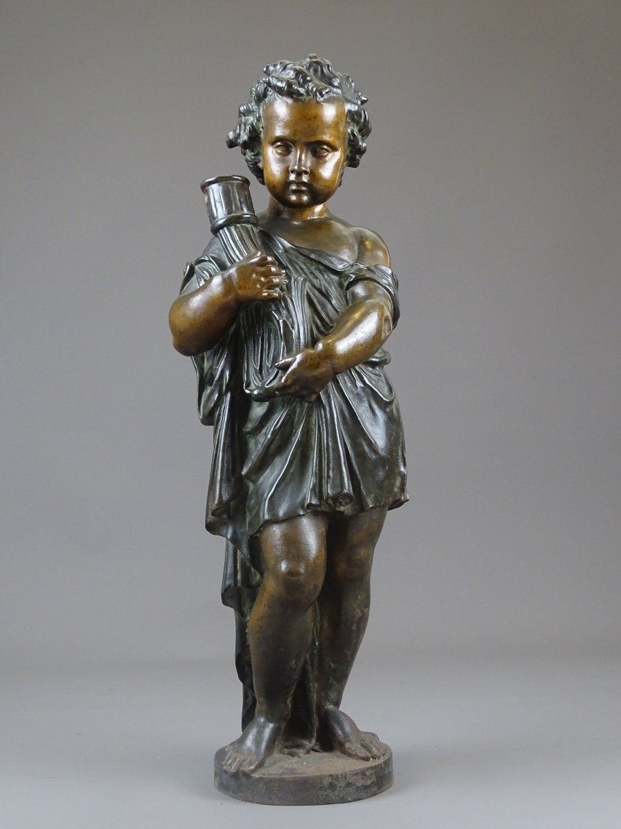 Mathurin Moreau - Putti Porte-torchère En Fonte De Fer - Fonderie Du Val d'Osne