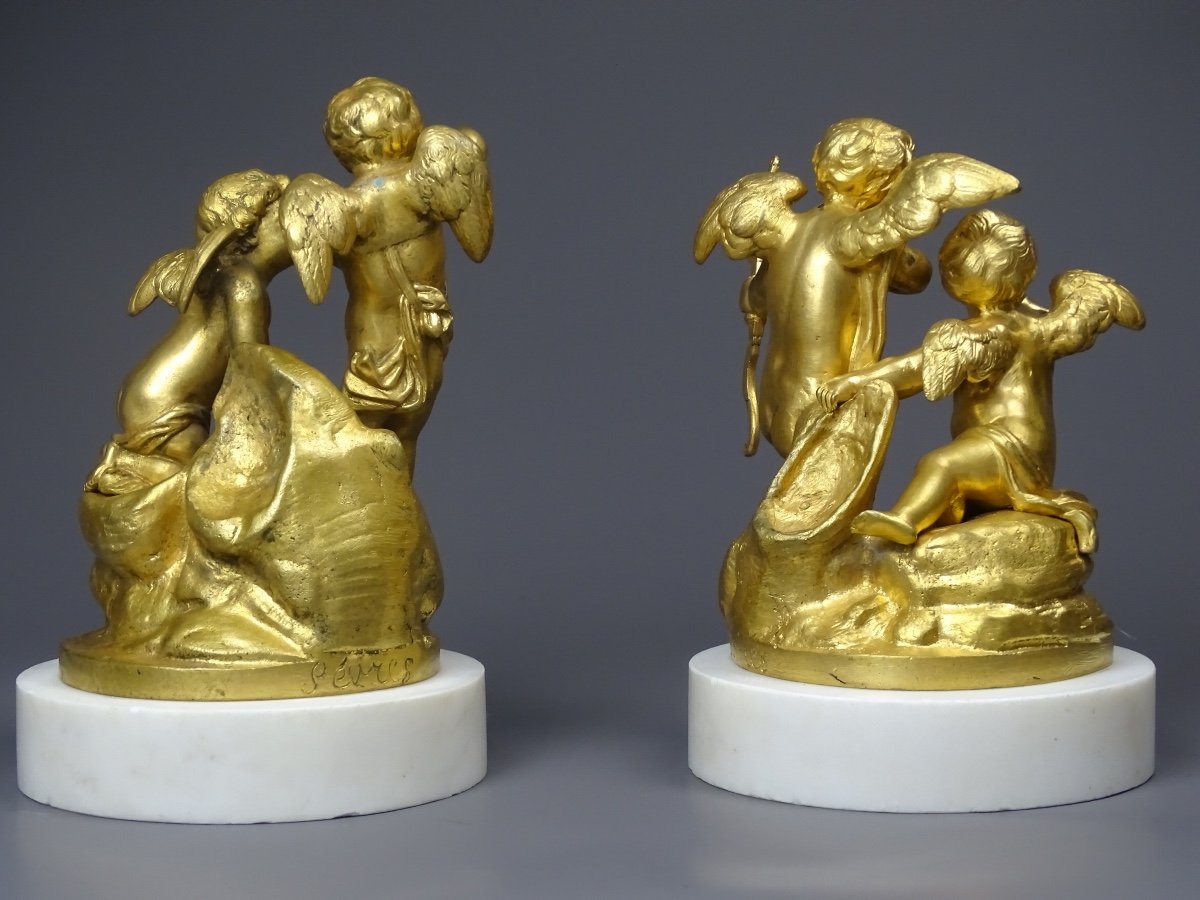Paire De Bronzes Aux Putti Ailés - Sèvres-photo-3