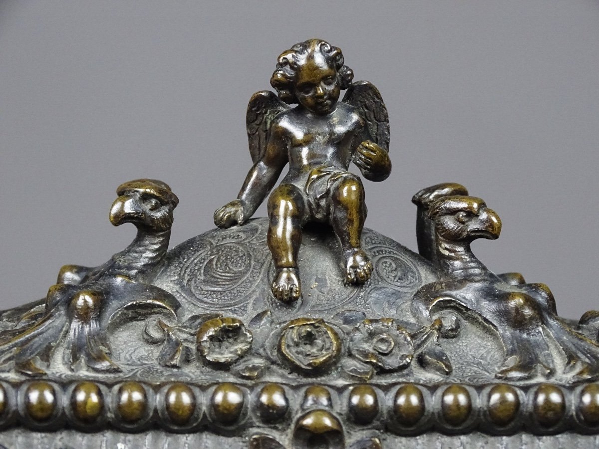 Exceptional Bronze Box With Cherubs In Renaissance Style-photo-1