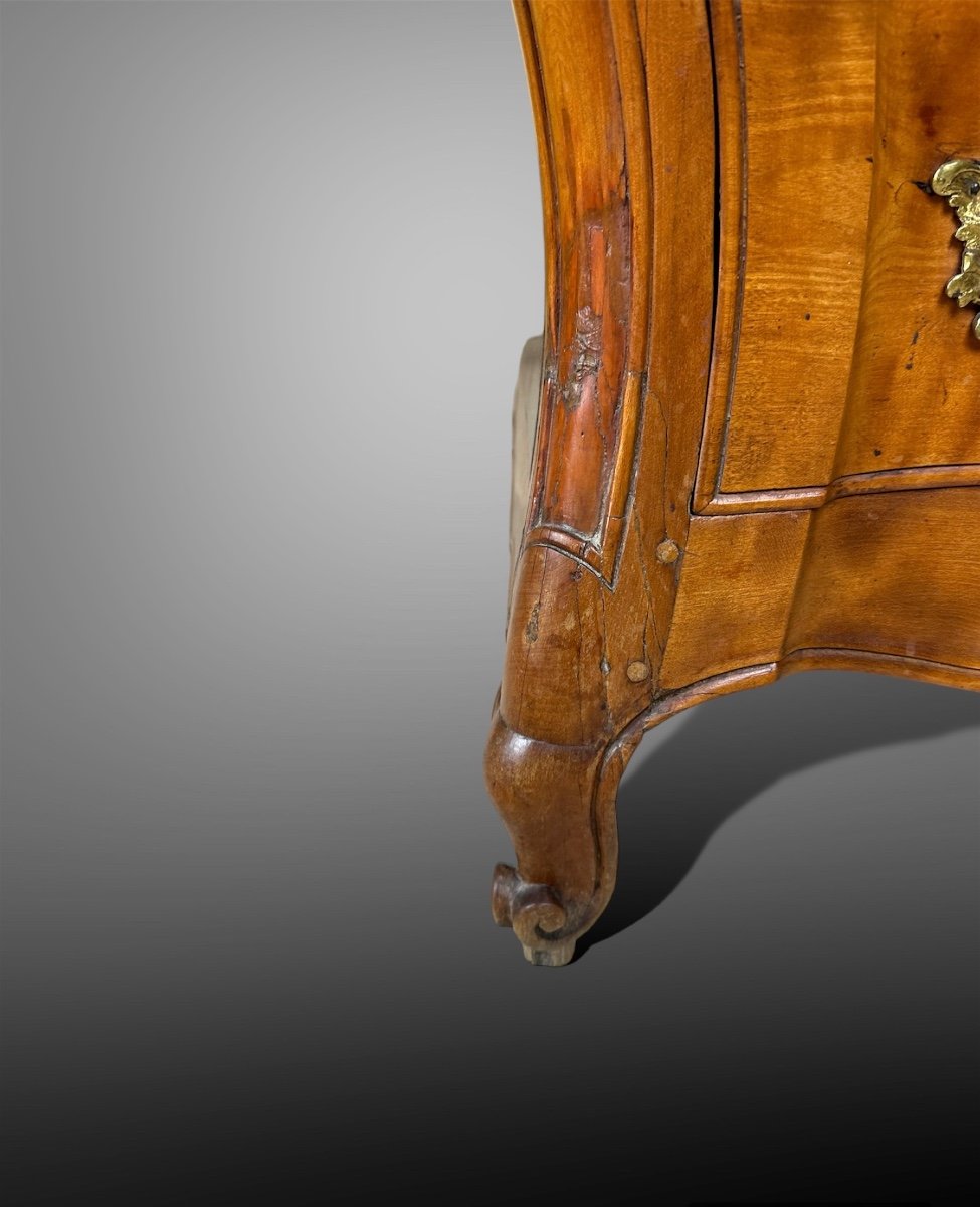 Commode Tombeau De Style Louis XV En Bois Naturel - Merisier - XIXème-photo-3