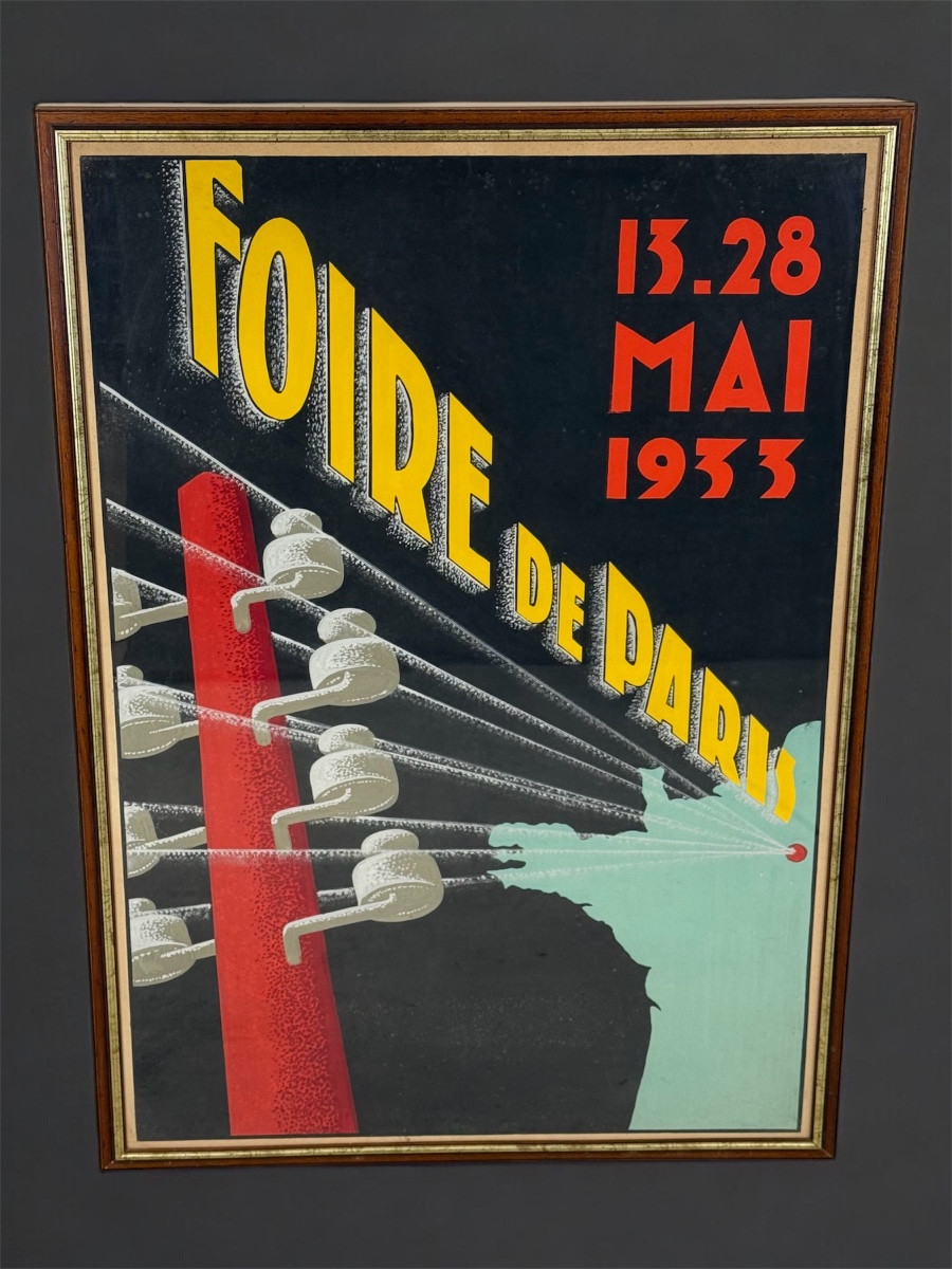 Peinture Originale Attribuée à Pierre Commarmond – Foire De Paris 1933