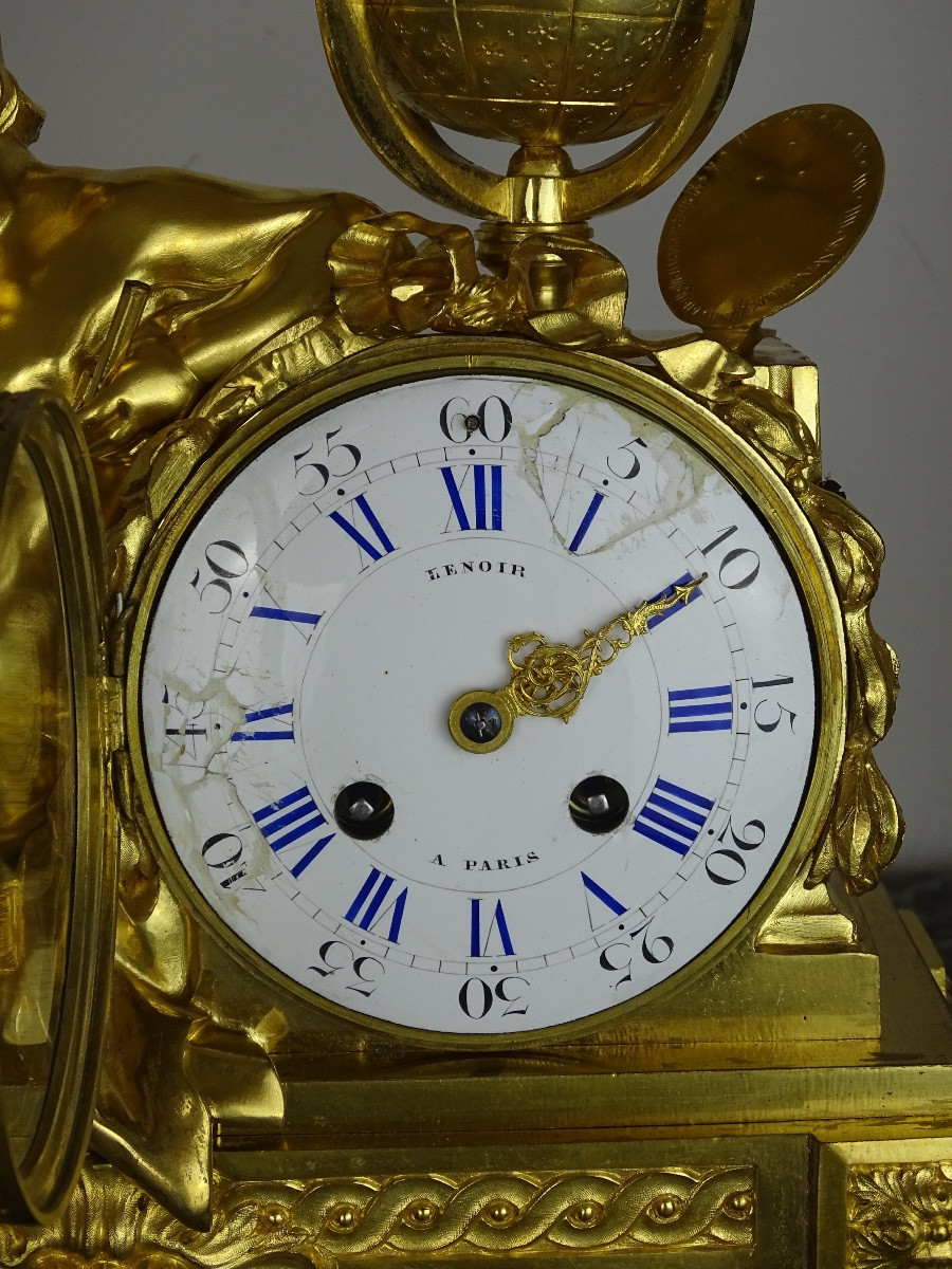 The Astronomer's Child - Rare Gilt Bronze Clock - Early 19th Century-photo-2