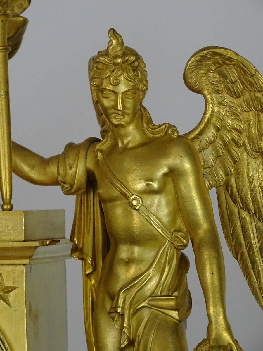 Pendule Empire -allégorie de l’Histoire et de la Gloire, signée Fleschelle à Paris - circa 1815-photo-1