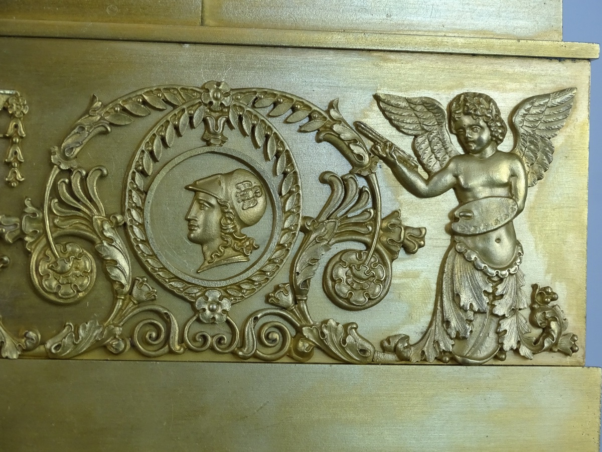 Pendule Empire -allégorie de l’Histoire et de la Gloire, signée Fleschelle à Paris - circa 1815-photo-7