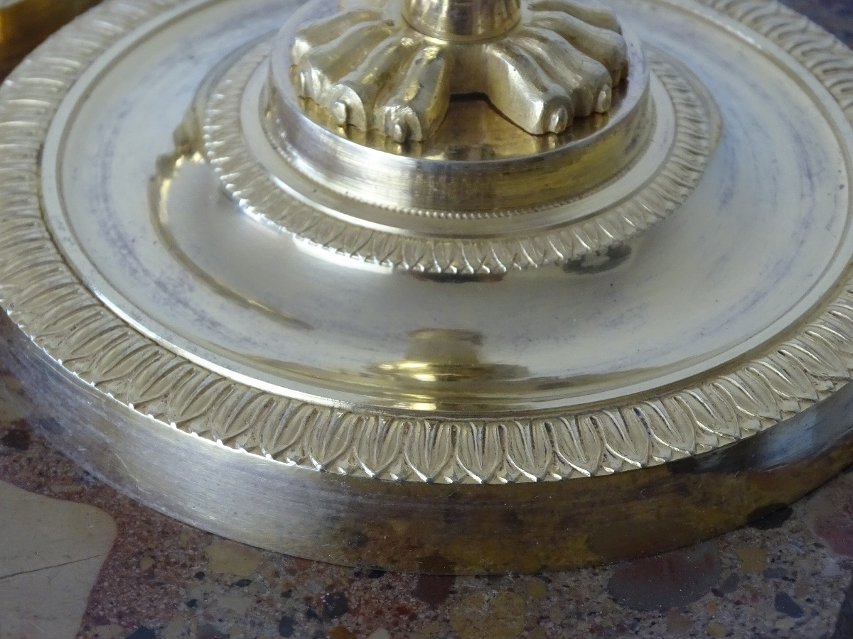 Claude Galle - Paire de bougeoirs - flambeaux d'époque fin XVIIIème - Louis XVI - Directoire-photo-6