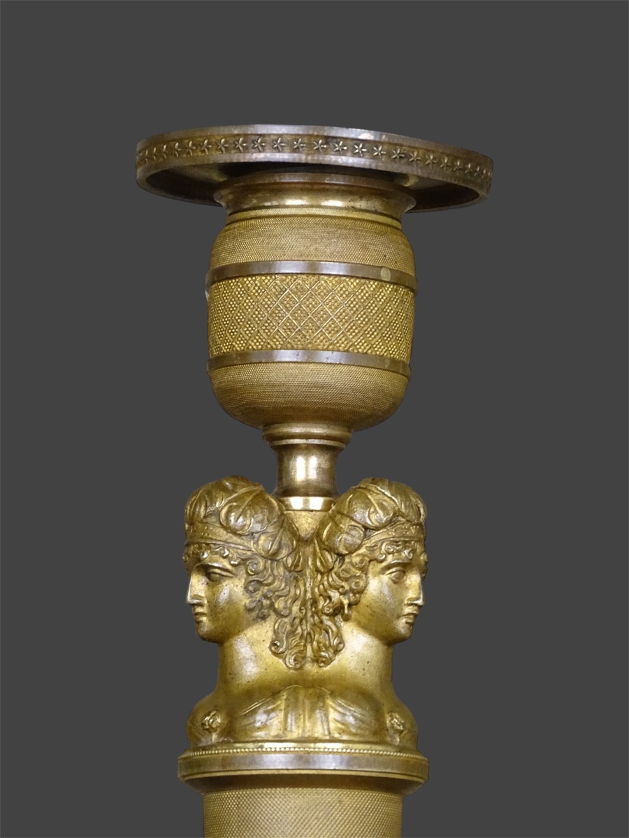 Claude Galle - Paire de bougeoirs - flambeaux d'époque fin XVIIIème - Louis XVI - Directoire-photo-8