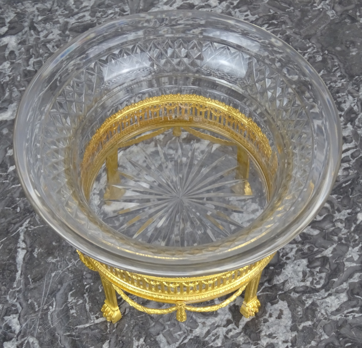 Gilt Bronze And Crystal Cup From The Restoration Period - First Half Of The 19th Century-photo-3