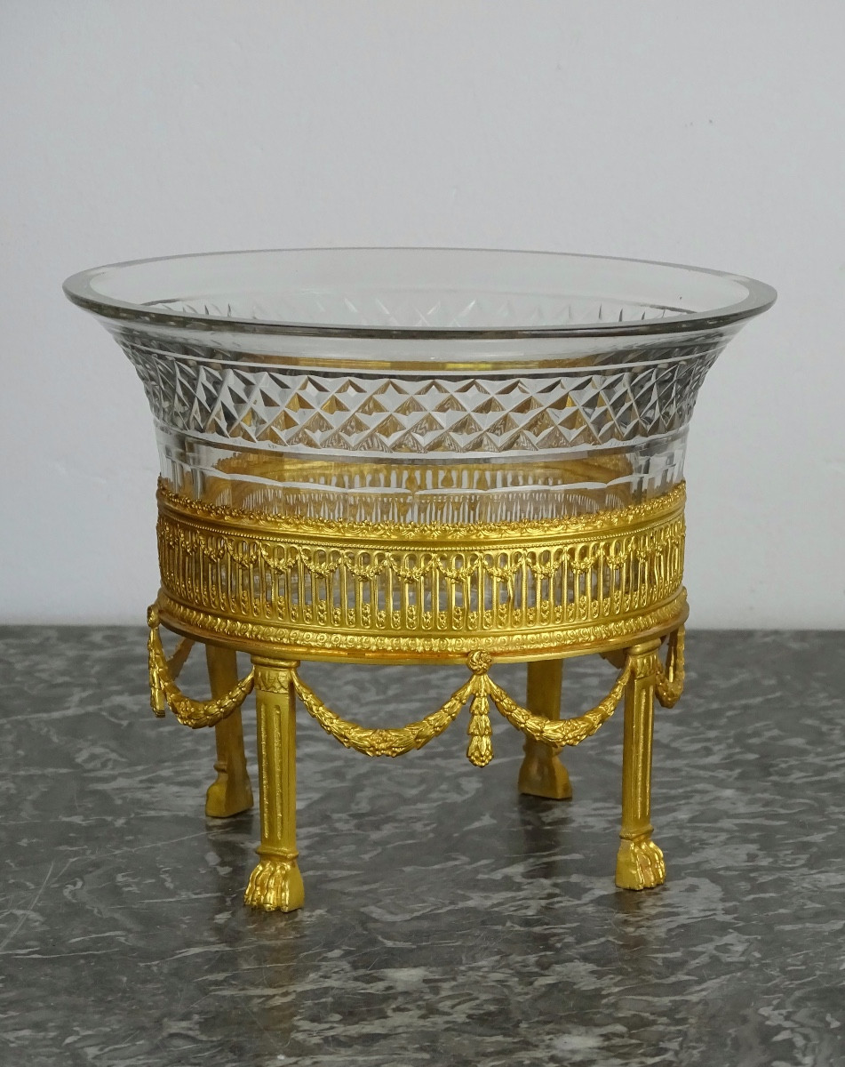 Gilt Bronze And Crystal Cup From The Restoration Period - First Half Of The 19th Century