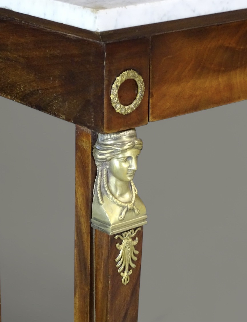 Console en Acajou et bronze doré de style Empire - Retour d'Egypte - XIXème siècle-photo-3