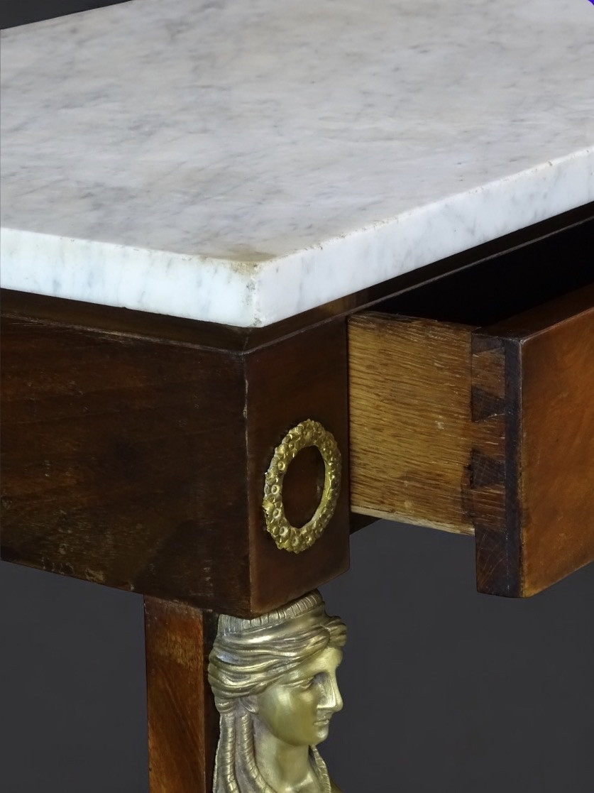 Console en Acajou et bronze doré de style Empire - Retour d'Egypte - XIXème siècle-photo-1