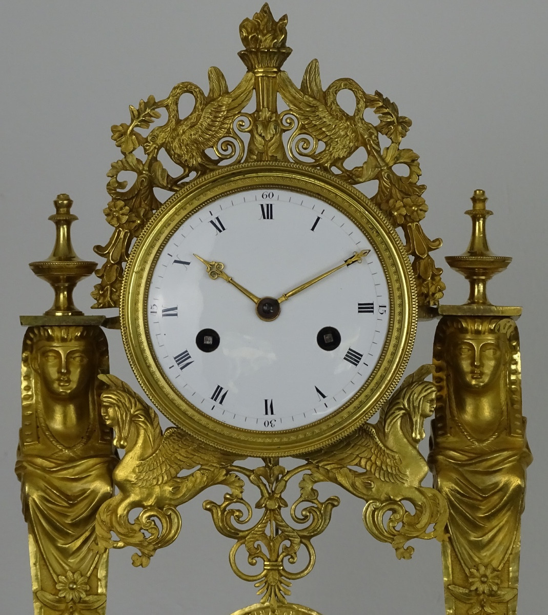 Pendule Portique aux Caryatides Retour d'Egypte - Époque Empire - Consulat-photo-4