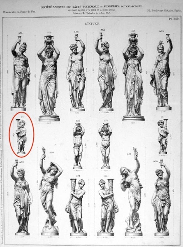 Mathurin Moreau - Paire de Putti Porte-torchère En Fonte De Fer - Fonderie Du Val d'Osne-photo-4