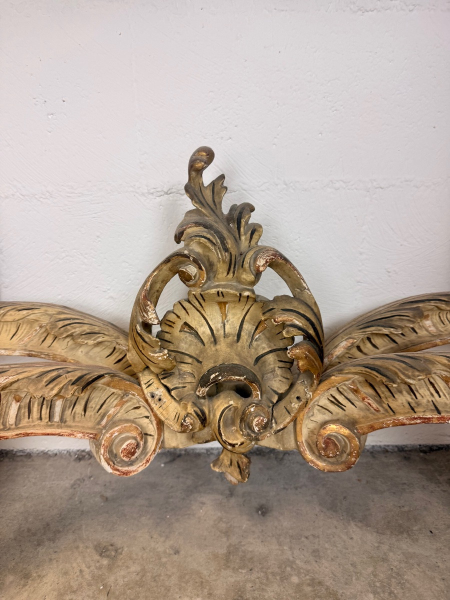 Monumental Console And Mirror In The Venetian Rococo Style – Italy, 19th Century – Height 3.30 M-photo-5