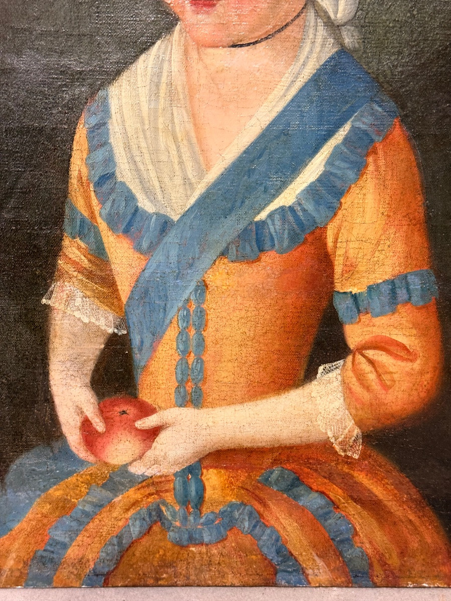 Central European School, Late 18th Century – Pair Of Portraits Of Children: “young Girl -photo-6