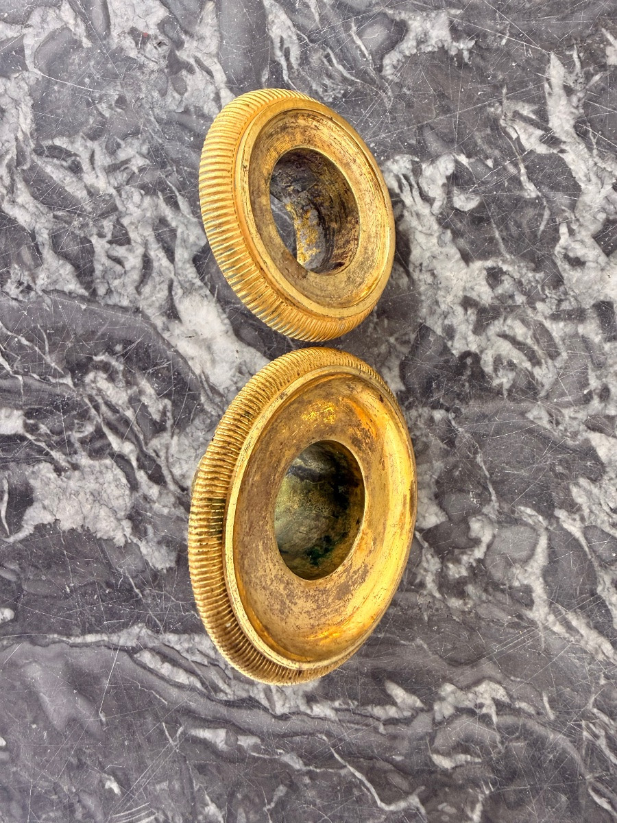 Rare paire de Bougeoirs - Flambeaux en Bronze Doré pour l'Impératrice Joséphine au Palais Rohan-photo-4