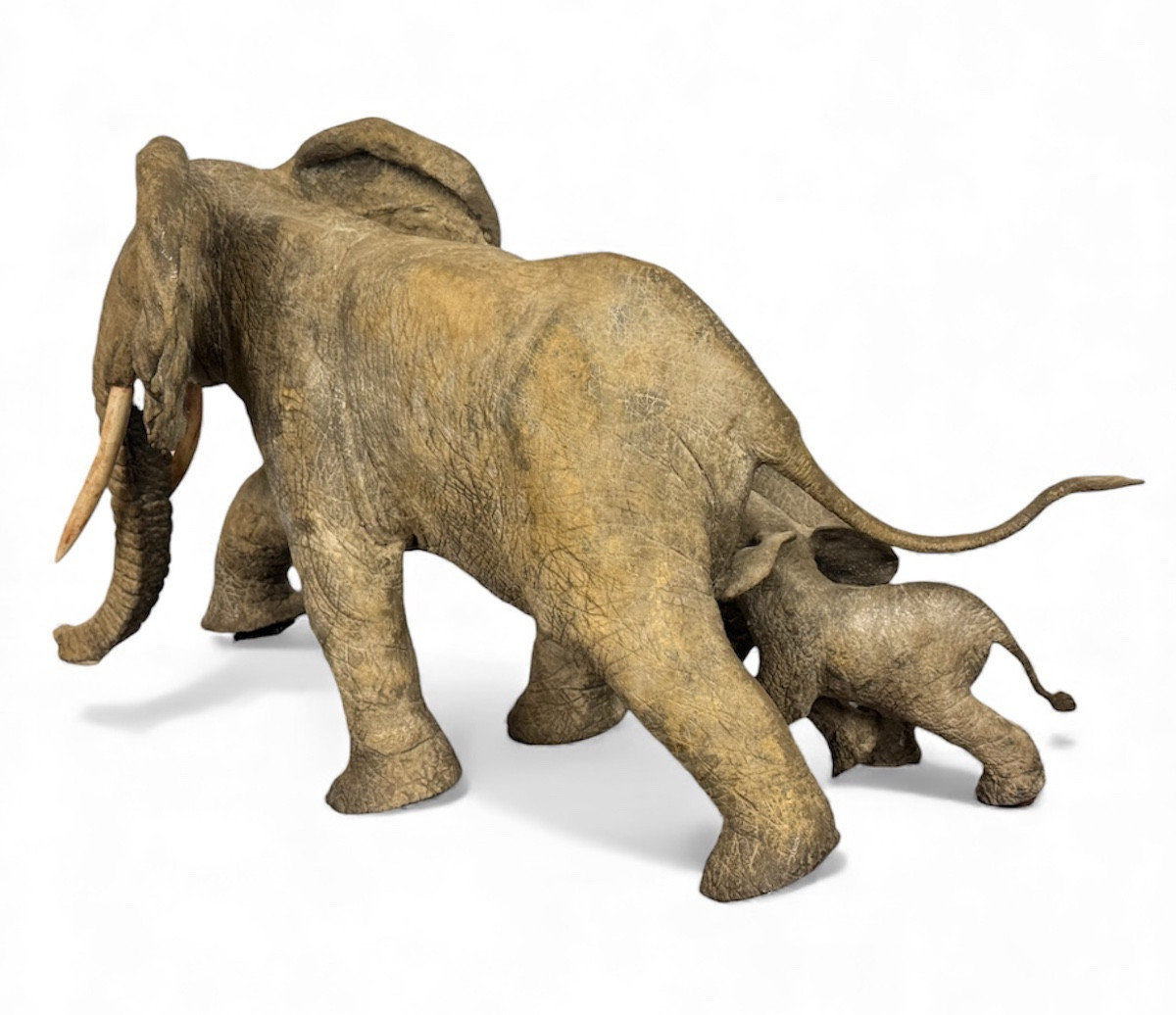 Vandenberghe François - Group Of 3 Patinated Bronze Elephants "african Land"-photo-4