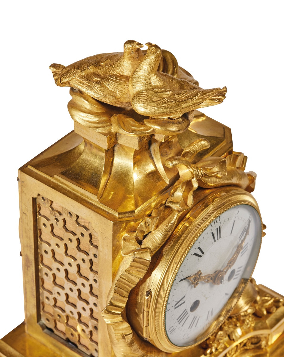 Extremely Rare Louis XVI Period Clock In Gilt Bronze And Porphyry - Circa 1780-photo-4