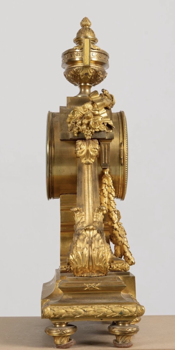 Cottin à Paris - Importante Pendule en Bronze Doré de Style Louis XVI d'époque Napoléon III-photo-4