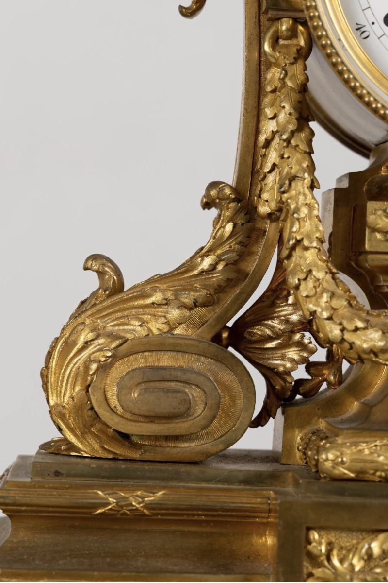 Cottin à Paris - Importante Pendule en Bronze Doré de Style Louis XVI d'époque Napoléon III-photo-4