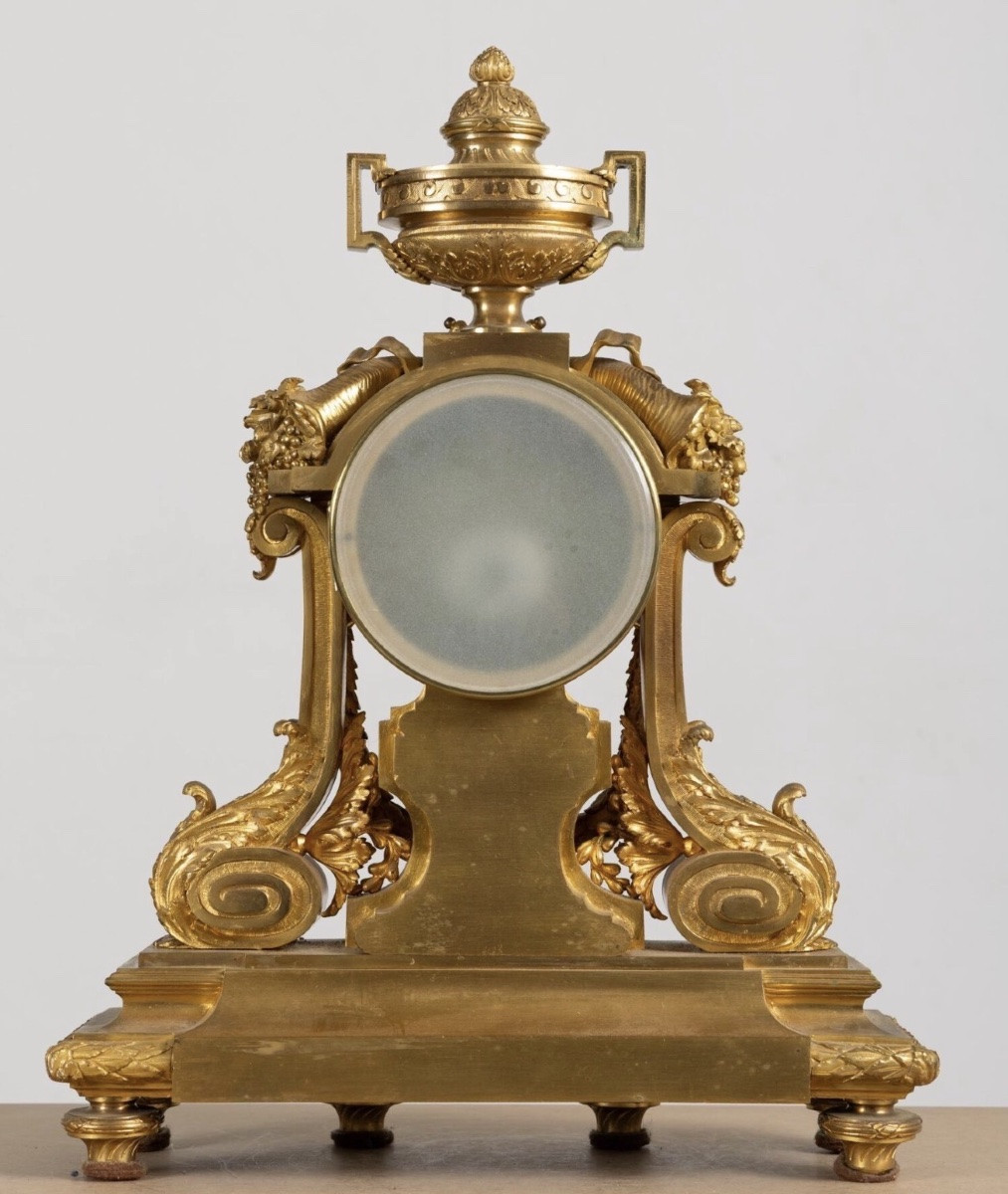 Cottin à Paris - Importante Pendule en Bronze Doré de Style Louis XVI d'époque Napoléon III-photo-8