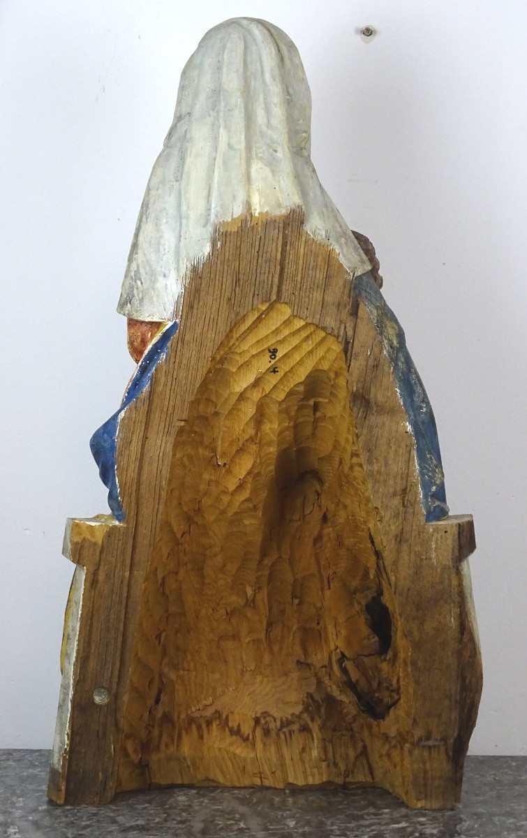 Important Polychrome Wooden Virgin And Child - Zenza-photo-4