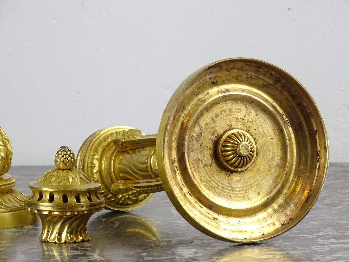 Pierre Gouthière - Delafosse Model - Pair Of Incense Burners/candles-photo-6