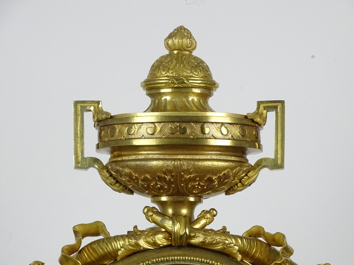 Cottin In Paris - 62 Cm - Louis XVI Style Gilt Bronze Clock From The Napoleon III Period-photo-2