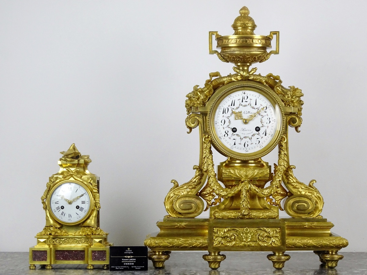 Cottin In Paris - 62 Cm - Louis XVI Style Gilt Bronze Clock From The Napoleon III Period-photo-3