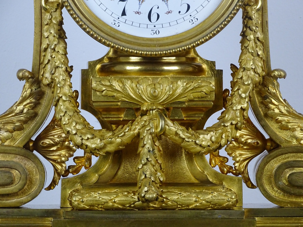 Cottin In Paris - 62 Cm - Louis XVI Style Gilt Bronze Clock From The Napoleon III Period-photo-4